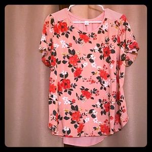 Pink Floral Print Blouse
